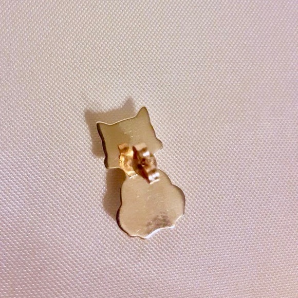 💲SALE💲 🎉3XHP!🎉  Solid 14K Yellow Gold Cat Earrings - Picture 4 of 6